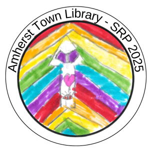 rainbow background with arrow pointing up