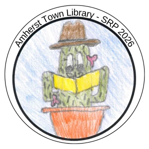 Cactus plant with a hat on in a pot reading a book.