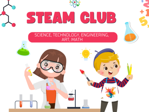 steam club with two kids exploring art and science.